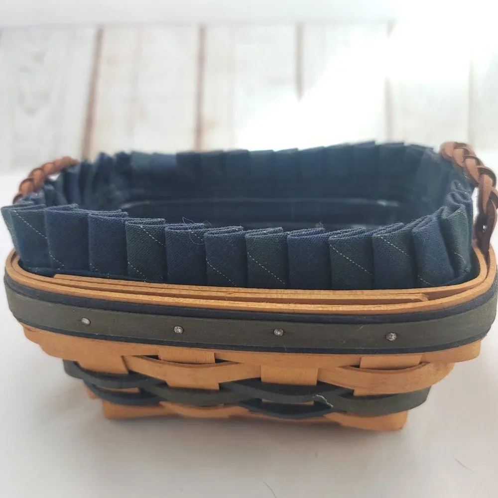 Longaberger Blue 1999 Edition Leather Handle Collectors Club Renewal Basket